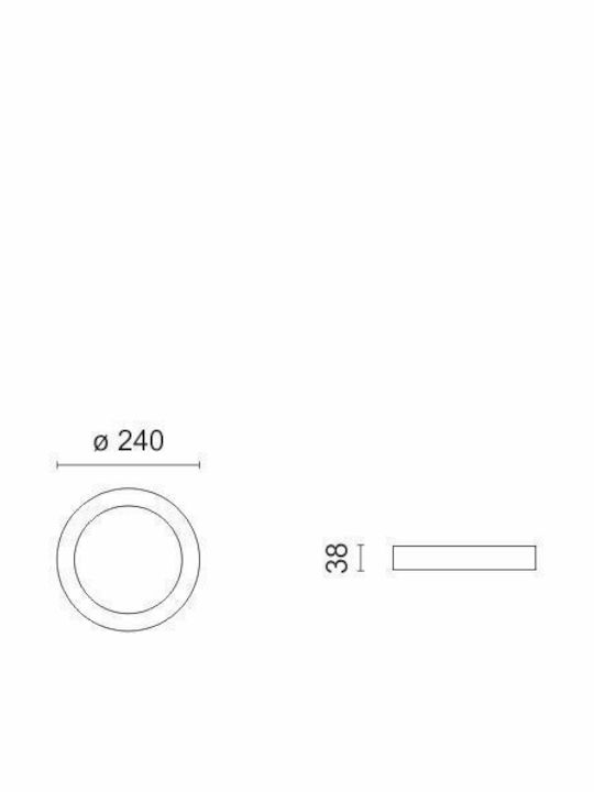 Spot Light Round Outdoor LED Panel 24W with Natural White Light 4000K 24cm