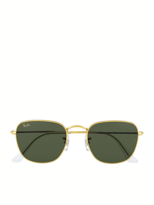 Ray Ban Frank Unisex Sunglasses with Gold Metal Frame and Green Lens RB3857 919631