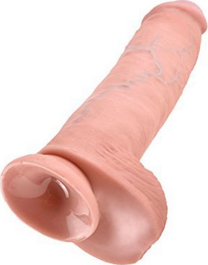 King Cock Ρεαλιστικό Dildo με Όρχεις και Βεντούζα Light 28cm