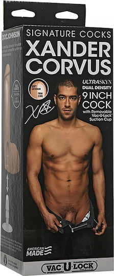 Doc Johnson Signature Cocks Xander Corvus Ultraskyn with Removable Vac-U-Lock Ρεαλιστικό Dildo με Όρχεις και Βεντούζα Flesh 23cm