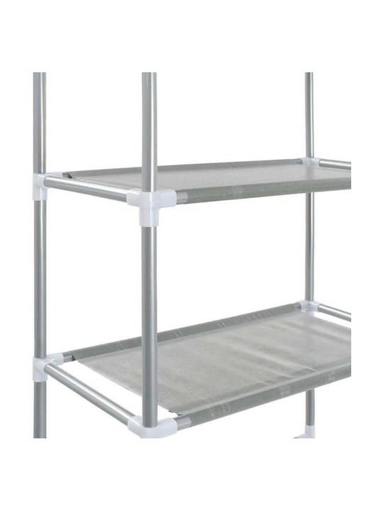 vidaXL Floor Bathroom Shelf Metallic with 2 Shelves 53x28x169cm Silver