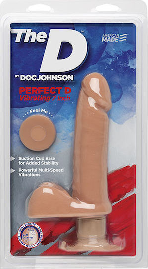 Doc Johnson The D Perfect D Vibrating Ρεαλιστικός Δονητής 18cm Vanilla