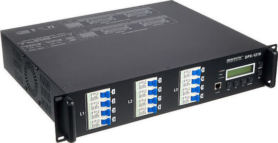 Botex DPX-1210H Dimmer DMX pentru Consolă de Iluminat cu 12 Canale de Control / 2 Intrări XLR cu Montare Rack și Conexiune Ethernet
