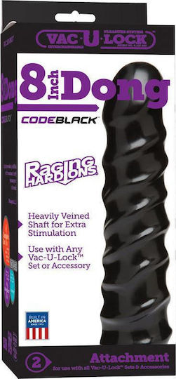 Vac U Lock CodeBlack Raging Hard-Ons Dong Ρεαλιστικό Dildo Μαύρο 20cm