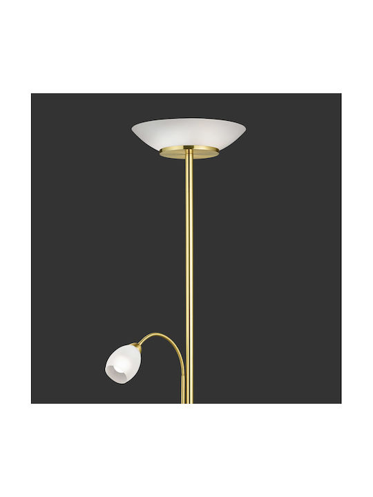 Trio Lighting Gerry Floor Lamp H180xW34cm. with Socket for Bulb E27 Gold