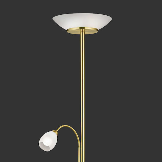 Trio Lighting Gerry Floor Lamp H180xW34cm. with Socket for Bulb E27 Gold