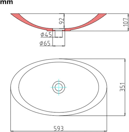 vidaXL Επικαθήμενος Νιπτήρας Μαρμάρινος 59.3x35.1x10.7cm Λευκός vidaXL Επικαθήμενος Νιπτήρας Μαρμάρινος 59.3x35.1x10.7cm Λευκός