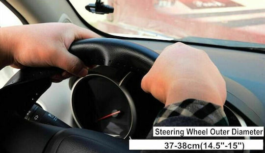 Car Steering Wheel Cover Tailored with Diameter 38cm Leather Black
