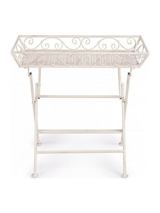 Emily Rectangular Metal Side Table White 63x63x40 cm