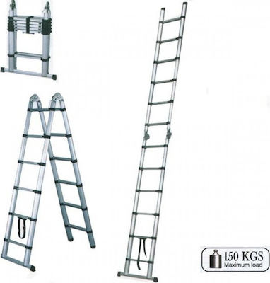 Bulle Telescopic Ladder Aluminum 12 of Steps with Maximum Height 3.68m PDS 13 631165