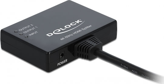 DeLock 1 in > 2 out 4K 60Hz HDMI Splitter 87747
