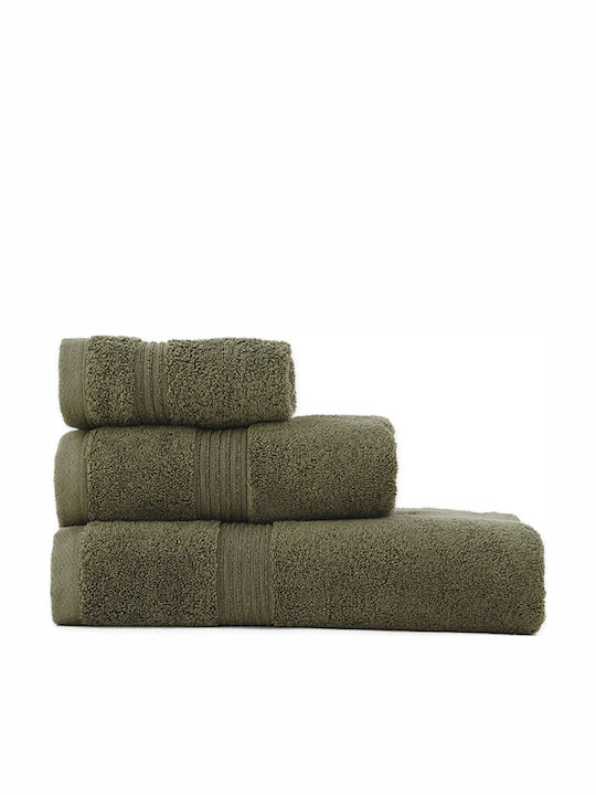 Nef-Nef Homeware Hand Towel Aegean 009685 30x50cm. Olive Weight 500gr/m²