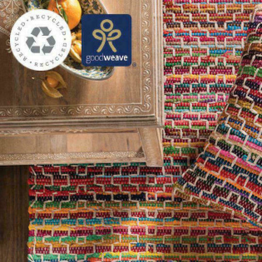 Synchronia Mandira Teppich Rechteckig Synthetisch,Polyester/Cotton/Leather Mehrfarbig