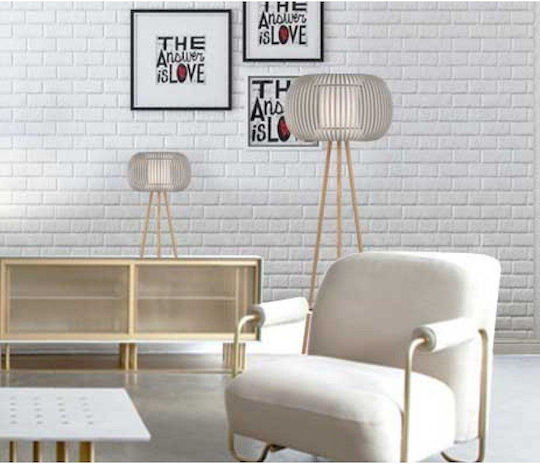 Viokef Iris Stehlampe Höhe 150cm Beige / Eiche