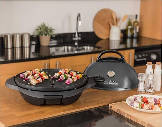 Russell Hobbs Rh 56 Gf With Legs Electric Grill Ribbed Plate 2400W with Lid and Adjustable Thermostat 43.5cmx43.5cmcm