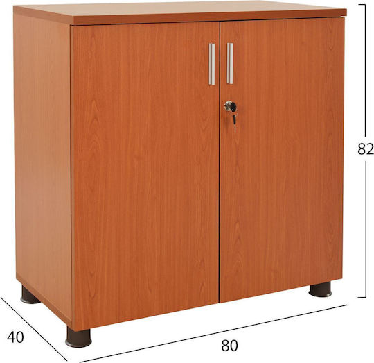 Шкаф За Бюро Vance Дървен С Ключалка Череша 80x40x82см