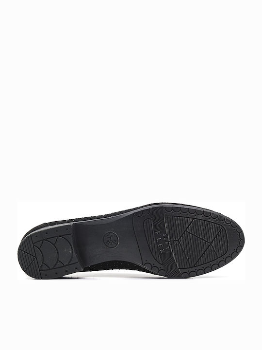 Leather Pointy Ballerinas Black