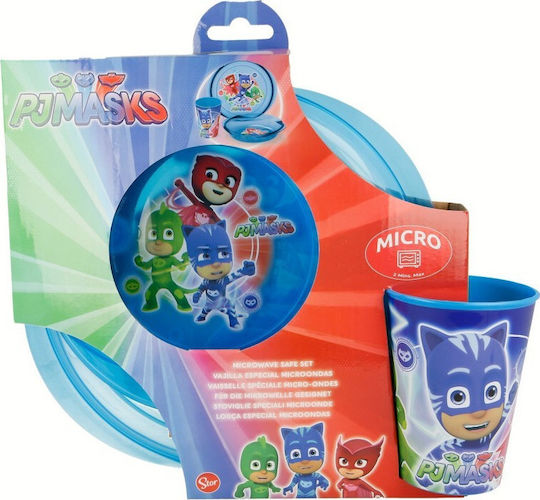 Διακάκης Σετ Φαγητού Σετ Φαγητού PJ Masks από Πλαστικό Γαλάζιο 3τμχ