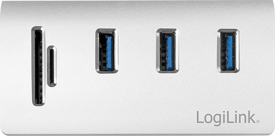 LogiLink Card Reader USB 3.0 για SD/microSD Ασημί