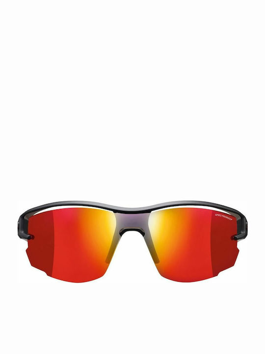 Julbo Aero Men's Sunglasses with Black Plastic Frame and Red Mirror Lens J4831114