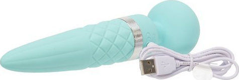 BMS Factory Pillow Talk Cheeky Wand Vibrator Massage 20.5cm Sultry Teal