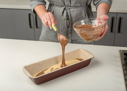 Nava Ceramic Aluminum Cake Baking Pan Terrestrial Burgundy 39x12.5x6cm