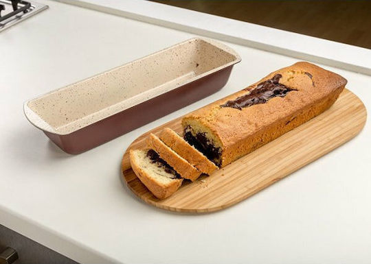 Nava Ceramic Aluminum Cake Baking Pan Terrestrial Burgundy 39x12.5x6cm