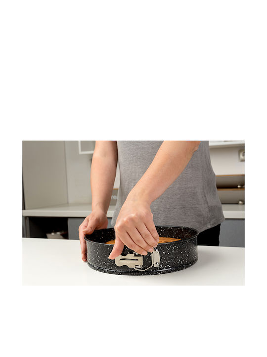 Nava Marble Aluminum Cake Baking Pan with Removable Bottom Nature Black 28x28x7cm
