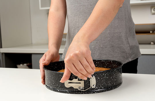 Nava Marble Aluminum Cake Baking Pan with Removable Bottom Nature Black 28x28x7cm