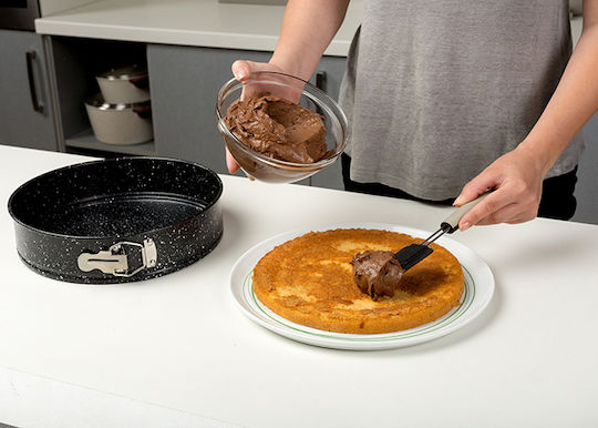 Nava Marble Aluminum Cake Baking Pan with Removable Bottom Nature Black 28x28x7cm
