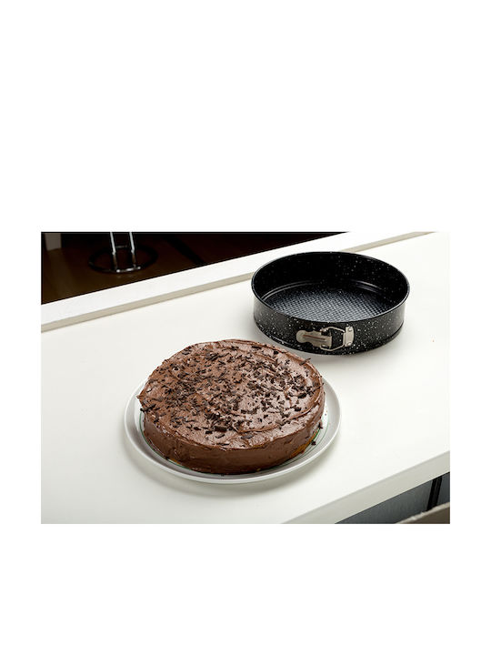 Nava Marble Aluminum Cake Baking Pan with Removable Bottom Nature Black 28x28x7cm