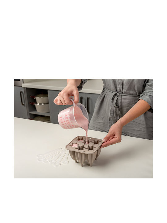 Nava No Coating Silicone Ice Cream & Ice Lolly 6 Cups Baking Pan Misty 14.5x14.5x10cm