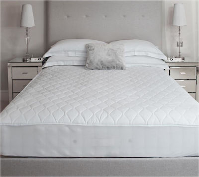 Le Blanc Double Quilted Mattress Cover Fitted Polycotton White 150x200cm