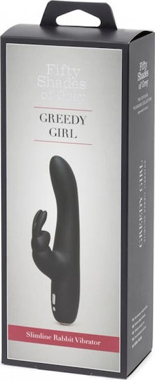 Fifty Shades of Grey Greedy Girl Slimline Δονητής Rabbit 22cm Black