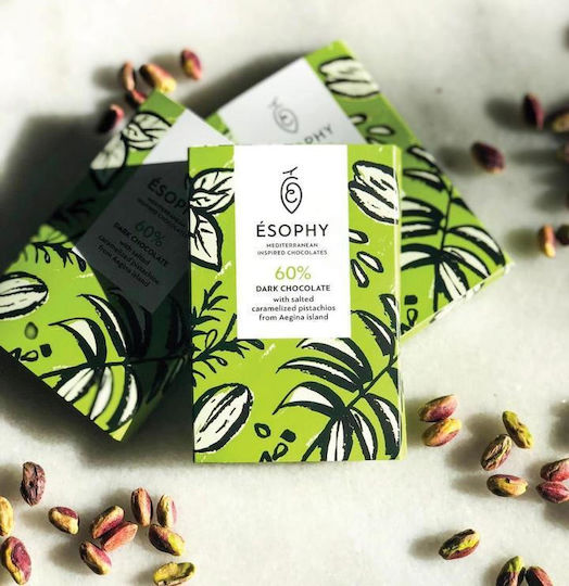 Esophy Chocolate Dark Salted Caramelized Pistachios with 60% Cocoa 50gr