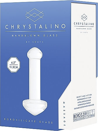 Shots Chrystalino Massage Glasdildo White 12cm