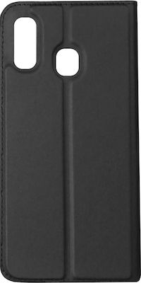 Powertech Elegant Synthetic Leather Book Black (Galaxy A40)