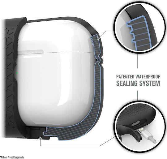 Catalyst Premium Edition Waterproof Θήκη Σιλικόνης με Γάντζο σε Μαύρο χρώμα για Apple AirPods Pro