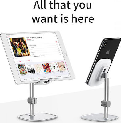 Baseus Adjustable Aluminum Alloy Desktop Stand Desk Stand for Mobile Phone in Silver Colour