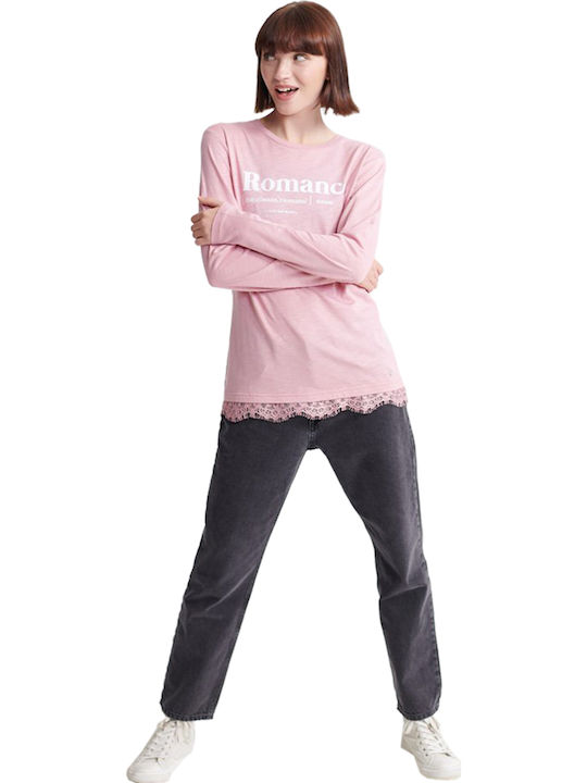 Superdry Tilly Women's Blouse Long Sleeve Pink