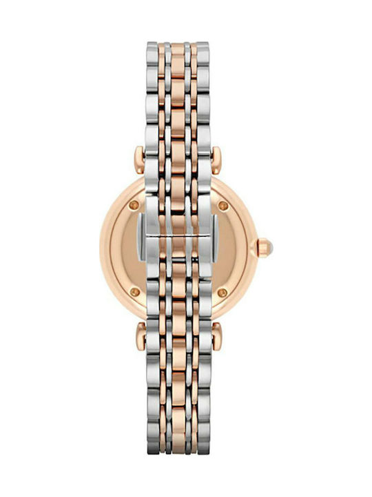 Emporio Armani Gianni Γυναικείο Ρολόι 32mm Μπαταρίας με Ροζ Χρυσό Μεταλλικό Μπρασελέ