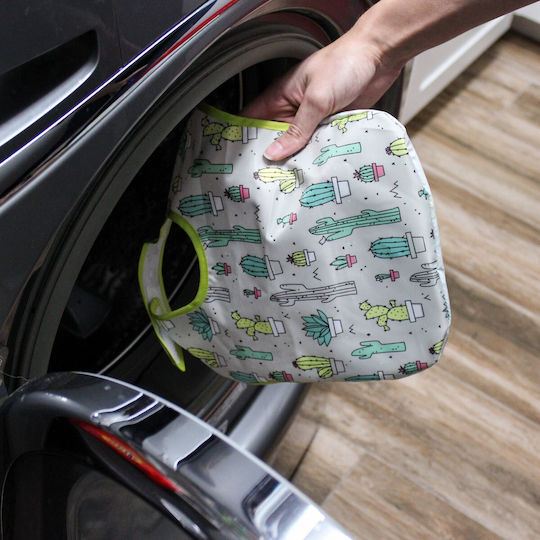 Bumkins Cacti Waterproof Bib Plastic with Hoop & Loop Fastener & Pocket Multicolored for 6 m+