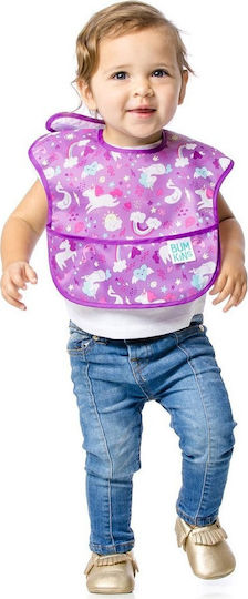 Bumkins Unicorns Waterproof Bib Plastic with Hoop & Loop Fastener & Pocket Multicolored for 24 m+