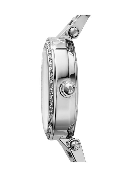 Michael Kors Parker Damen Uhr Chronograph mit Silber Metallarmband
