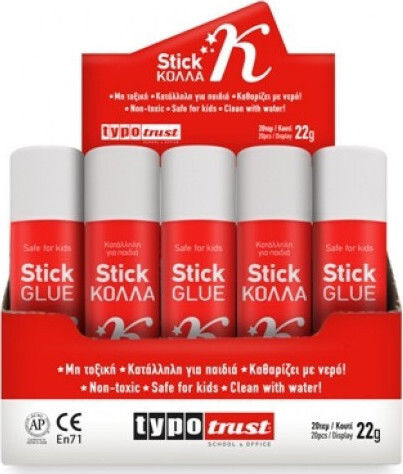 Typotrust Glue Stick Stick for Paper 22gr No Solvents TG4122