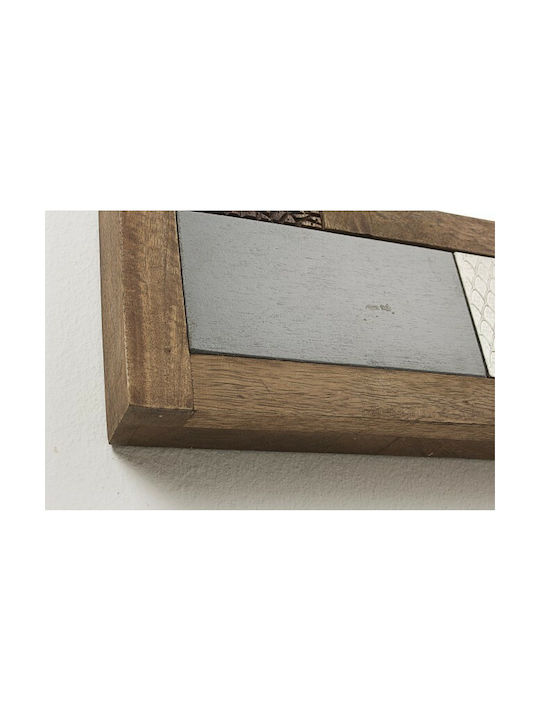 Bizzotto Dhaval Wall Mirror with Multicolour Wooden Frame 100x70cm 1pcs