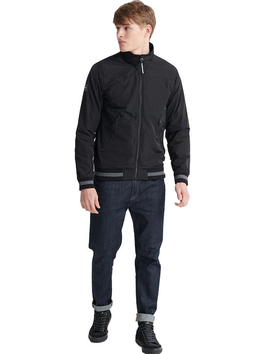 Superdry Surplus Goods Light Herren Winter Jacke Bomber Winddicht Schwarz