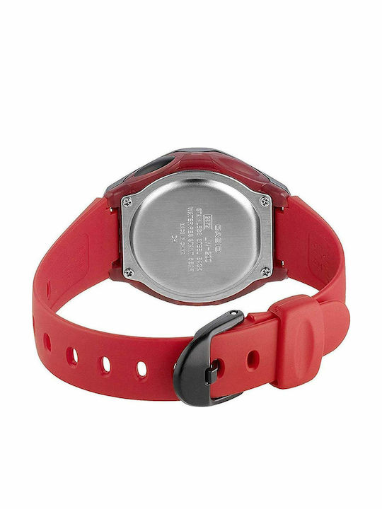 Casio Digital Women's Watch Chronograph Automatic with Red Rubber Strap