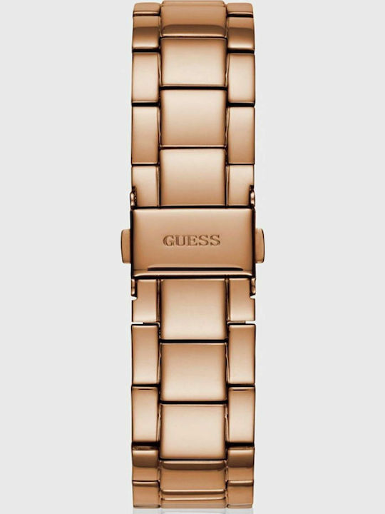Guess Women's Watch Chronograph with Pink Gold Metal Bracelet