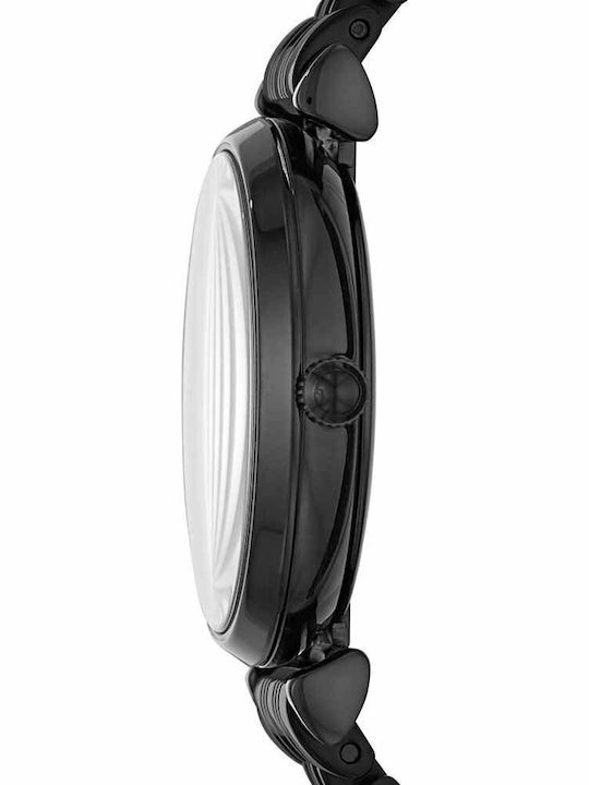 Emporio Armani Gianni T-Bar Crystals Γυναικείο Ρολόι 32mm Μπαταρίας με Μαύρο Μεταλλικό Μπρασελέ